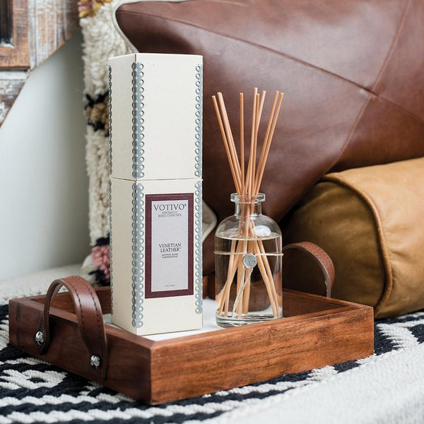 Leather + Vanilla Reed Diffuser