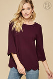 Andree by Unit Scalloped Detailed Top with Surplus Back-PLUS SIZE