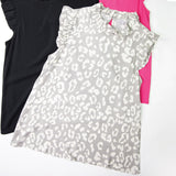 Mary Square Michelle Ruffle Accent Sleeveless Top