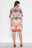 Jealous Tomato Mixed Print Fit and Flare Dress with Tie Belt