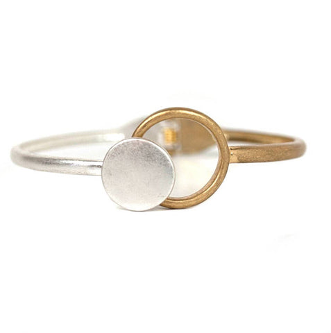 Meghan Browne Mac Silver Gold Circle Bangle