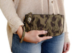 Joy Susan Camouflage Vegan Crossbody Wristlet