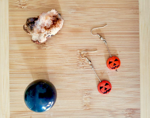 Dorise Irene Howlite Pumpkin SS Earrings