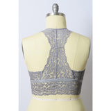 Leto Floral Lace Halter Bralette-Plus Size