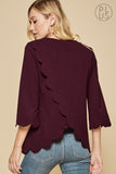 Andree by Unit Scalloped Detailed Top with Surplus Back-PLUS SIZE
