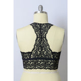 Leto Floral Lace Halter Bralette-Plus Size