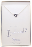 Lucky Feather Bridesmaid Heart Necklace