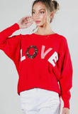 Vine & Love LOVE Sweater with Textured Lettering