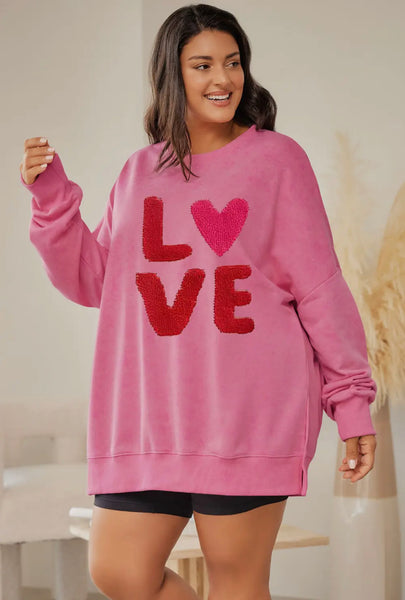 Liam and Co Plus Size Love Sweat Shirt