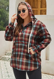 66 Disco Plaid Hoodie Pullover with Front Pocket