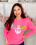 Sugar Stitch Hot Pink Peeps Sweatshirt