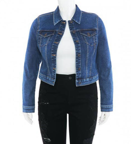 RK Apparel Slim Fit Denim Jacket-PLUS SIZE