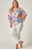Andree by Unit Vibrant Floral V-Neck Top-PLUS SIZE