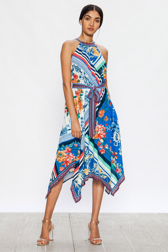 Halter neck handkerchief sales dress