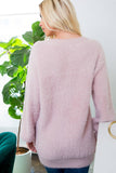 Sweet Lovely by Jen Super Soft Fuzzy V Neck Tunic Sweater