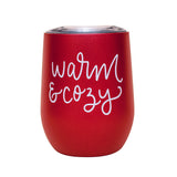 Sweet Water Decor Warm and Cozy Red Metal Wine Tumbler