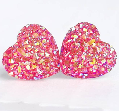 Jenna Scifres Druzy Heart Earrings
