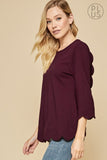 Andree by Unit Scalloped Detailed Top with Surplus Back-PLUS SIZE