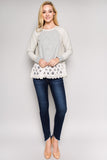 See and Be Seen Lace Bottom Sweatshirt