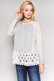 See and Be Seen Lace Bottom Sweatshirt