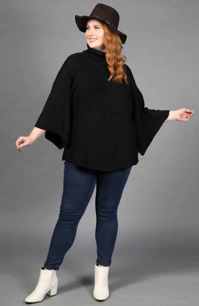 Loveriche Black Bell Sleeve Turtleneck Tunic Sweater-PLUS – ReFINE309