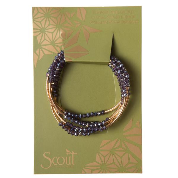 Scout Crystal Wrap Bracelet Necklace-Amethyst/Gold