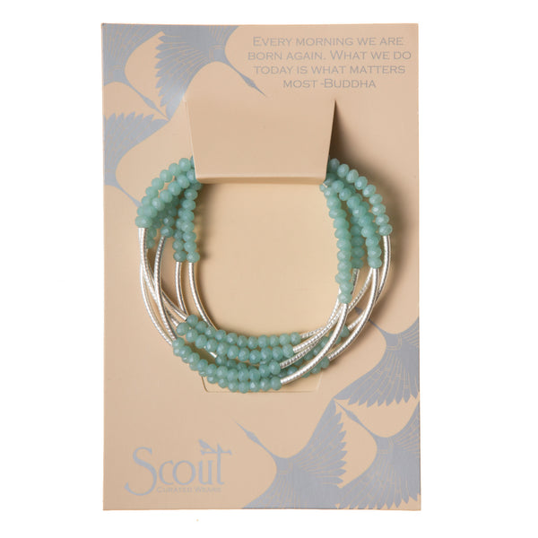 Scout Crystal Wrap Bracelet Necklace-Turquoise/Matte Silver