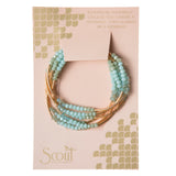 Scout Crystal Wrap Bracelet Necklace-Turquoise Combo/Gold