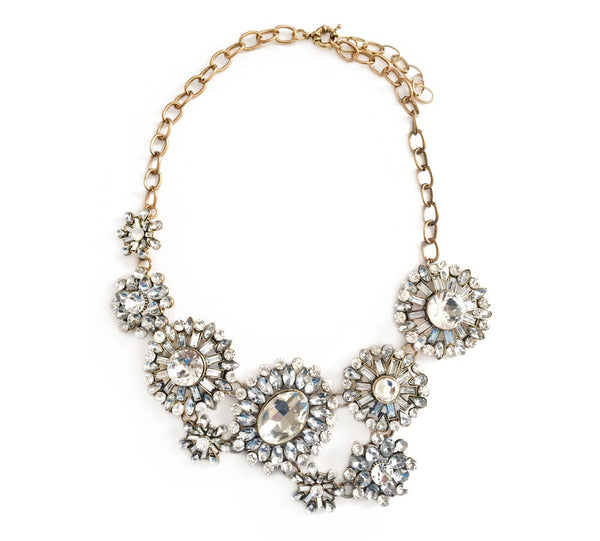 Sparklepop Clear Crystal Vintage Style Statement Necklace